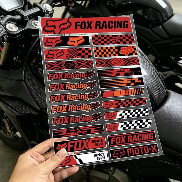 Autocollants universels réfléchissants et imperméables anti-rayures F-Fox R-Racing Fashion pour casque de moto, tasse, réfrigérateur