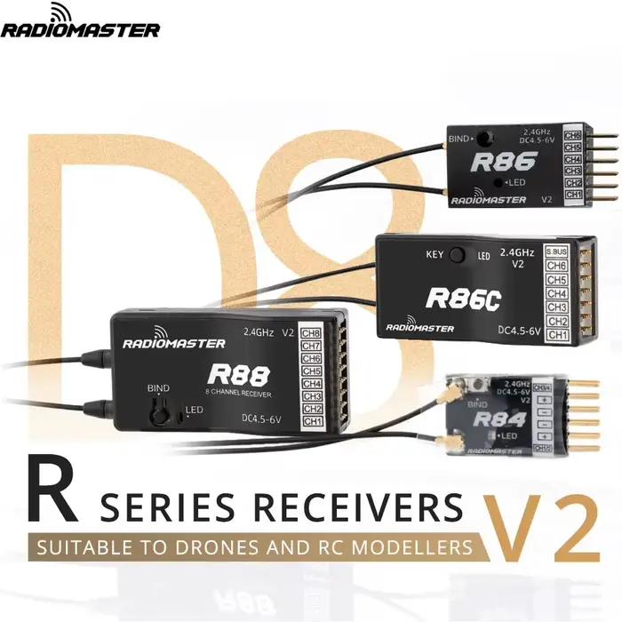 Récepteur Radiomaster R81 R84 R86 R86C R88 R161 4CH 6CH 8CH 16CH SBUS RSSI V2.0 pour FRSKY D8 D16 TX16S SE RC Drone