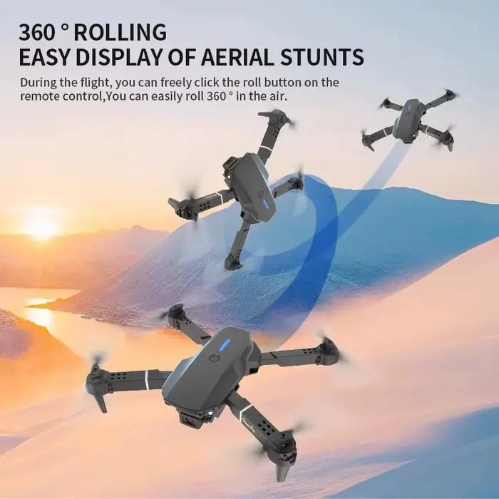 Drone professionnel E88Air grand Angle HD 1080P caméra WiFi FPV hauteur tenir pliable RC Drone Quadrotor hélicoptère jouets pour enfants