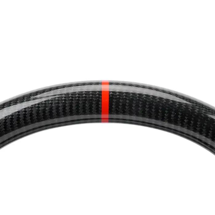 Volant de course en cuir perforé avec revêtement en fibre de carbone Hydro-Dip pour Ford Mustang 2015 2016 2017 2018 2019 2020 2021 2022