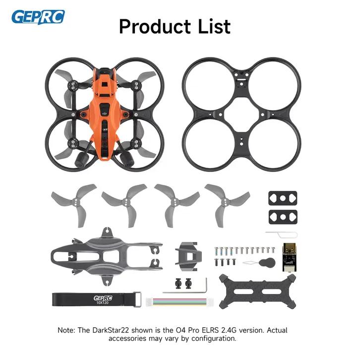 GEPRC DarkStar22 FPV Quadcopter O4 unité aérienne PRO /WTFPV SPEEDX2 1104 7500KV TAKER F405 ELRS2.4 AIO Orange gris RC Drone Freestyle