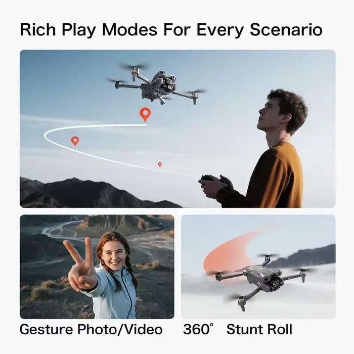 Pour Xiaomi GT50 Drone 4.3 pouces écran télécommande 8K léger pliable GPS quadrirotor enfant jouet pour débutant adultes voyage