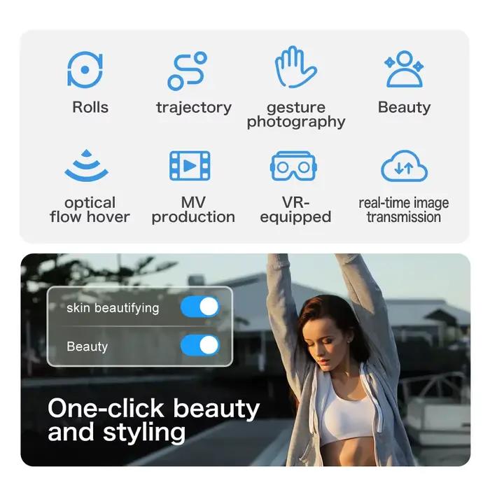Drone AERI 100 pliable avec caméra double 8K HD grand angle, GPS, WIFI 5G, FPV et lunettes VR pour la volée FPV