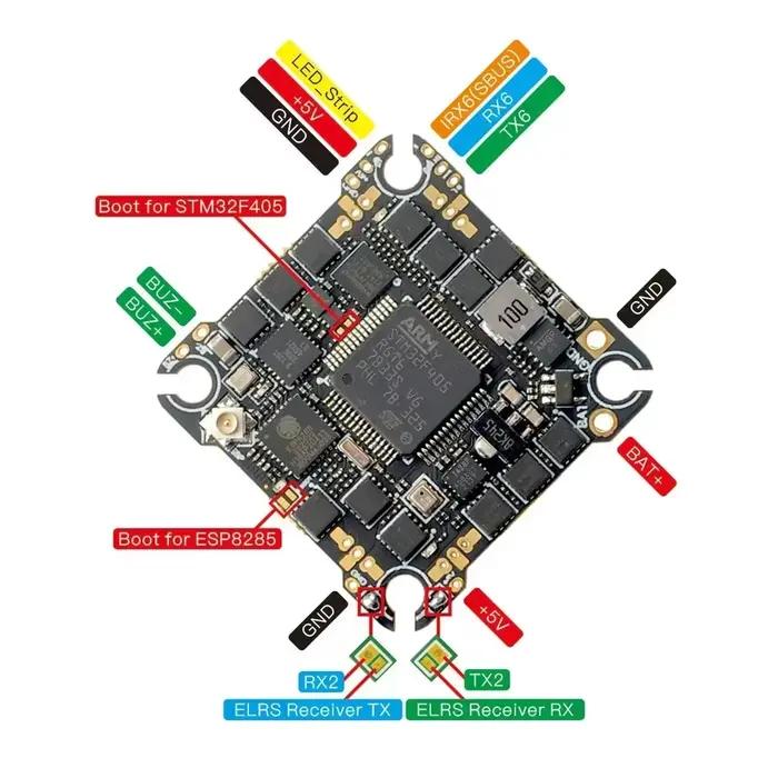 SuperF405HD ELRS AIO 3in1 contrôleur de vol intégré 20A ESC UART 2.4G