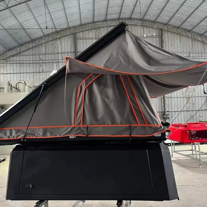 Tente de toit spacieuse personnalisée avec grand auvent, tentes rapides à monter pour le camping, tente de toit robuste pour caravanes.