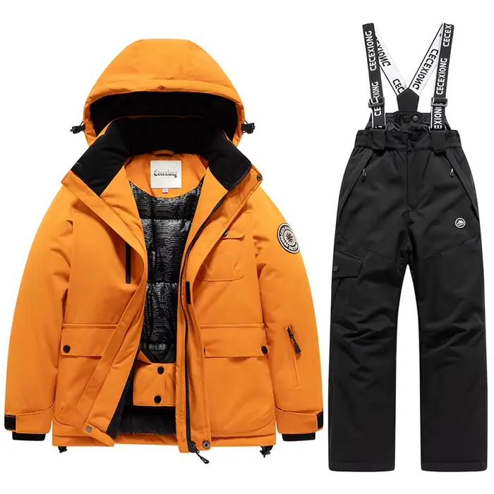 Ski d'hiver manteau et pantalon de Ski pour enfants 2 pièces ensemble chaud imperméable garçons filles Ski en plein air snowboard Ski d'hiver enfants