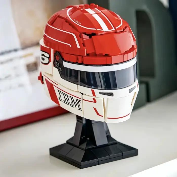 Modèle de casque de pilote de course automobile en blocs de construction, Lewis Hamilton, Charles Leclerc, Oscar Piastri, Lando Norris, jouets et cadeaux