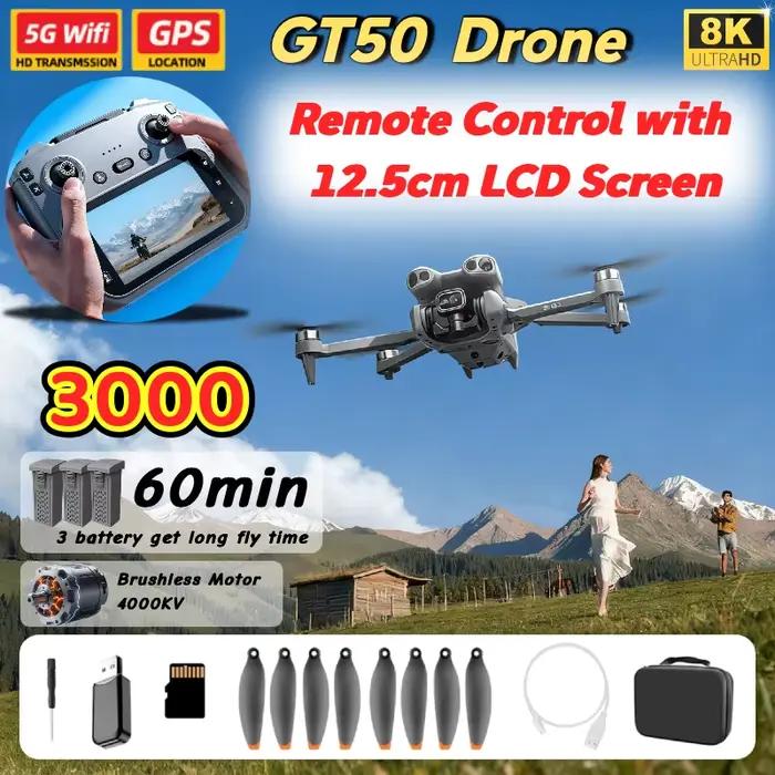 Meilleur Drone GT50 avec écran LCD 8K 4.3 pouces