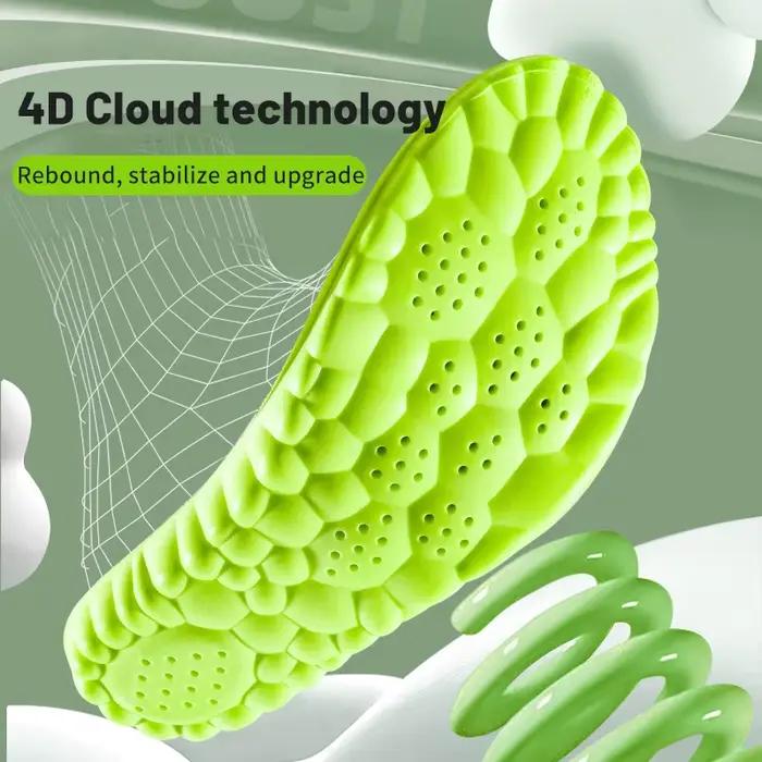 Semelle intérieure de Sport 4D, chaussures Super douces, coussinets de semelles pour pieds, paniers d'absorption des chocs, Support de voûte plantaire, Inserts orthopédiques