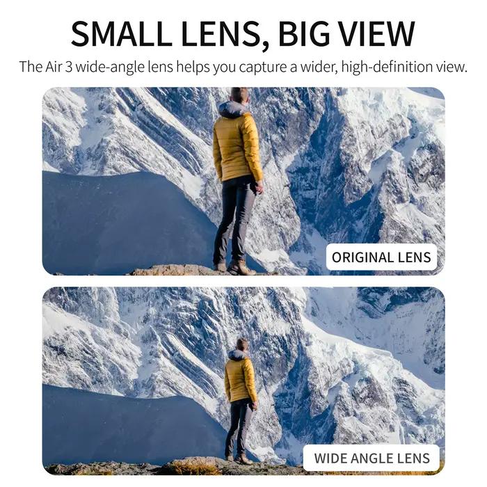 Filtres d'objectif grand angle pour caméra de drone DJI Air 3 – Accessoires de vol pour une portée de prise de vue externe accrue