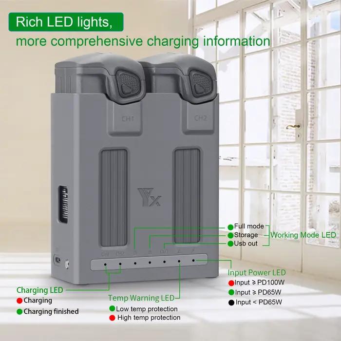 Chargeur Intelligent de batterie Hub de charge rapide bidirectionnelle pour Drone DJI Mavic 4 Pro