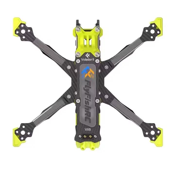 FlyFishRC Volador II VX5 O4 Kit de cadre T700 de forme libre de 5 pouces compatible avec les unités d'air DJI O4 Pro pour drone de course RC