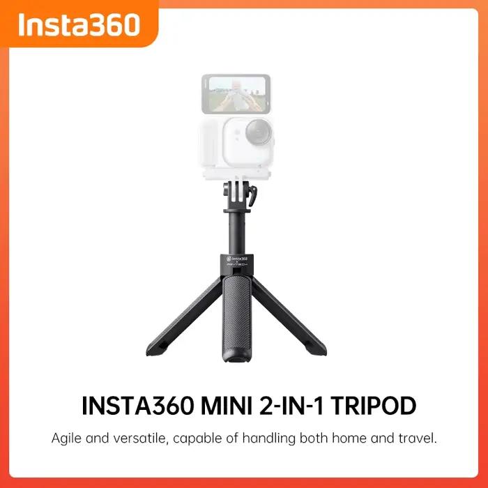 Trépied, trépied et bâton selfie Insta360 Mini 2 en 1 d'origine tout en un. Petit et léger pour les déplacements.