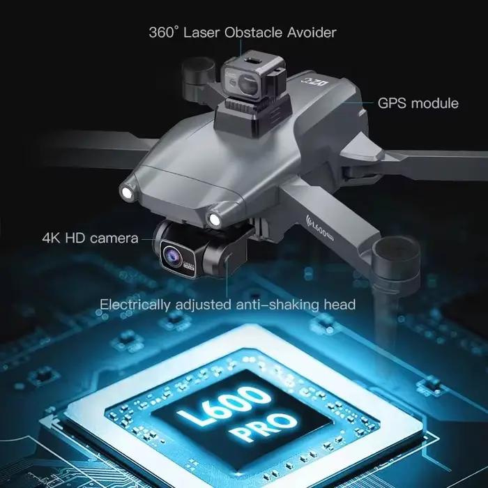 Drone GPS L600 PRO professionnel 4K HD double caméra 360 ° Moteur sans balais pour éviter les obstacles