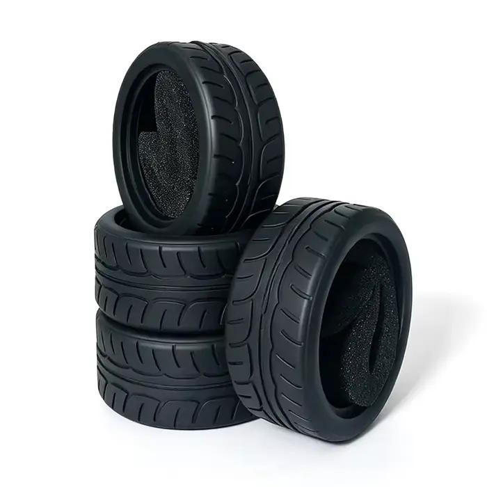 Pneus de course 1/10, pneus en caoutchouc de rallye 65MM pour voiture RC sur route Tamiya TT01 TT02 XV01 XV02 PTG-2 TA06 HSP HPI Kyosho, pièces de mise à niveau