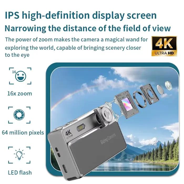 Nouvel appareil photo numérique 4K Ultra HD 64MP avec zoom 16x