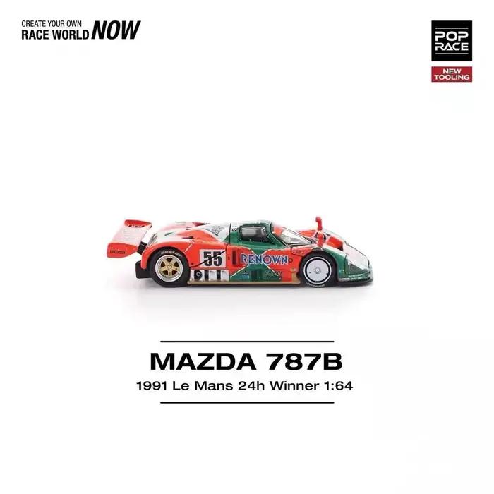 POP RACE 1:64 ornement de supercar simulé Mazda 787B-91 Le Mans championnat course alliage modèle Collection jouets