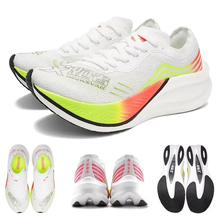 IRUNSVAN 1.0 Chaussures de course professionnelles en nylon avec plaque de carbone intégrale, respirantes et amortissantes pour marathon