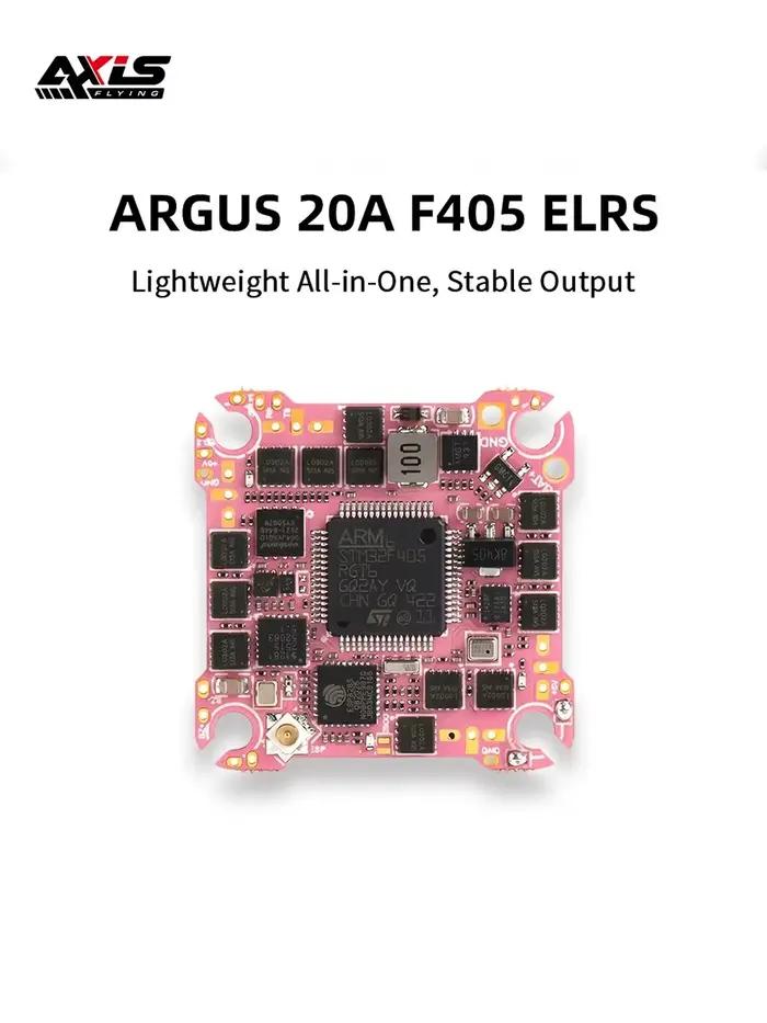 Contrôleur de vol et ESC Axisflying 2026 Argus 20A F405 ELRS AIO pour drone FPV de 2 à 2,5 pouces pour pilote avancé avec gyroscope ICM42688 et processeur STM32F405