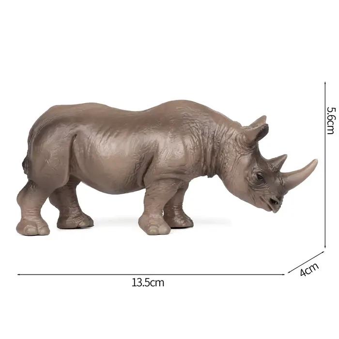 Figurine jouet rhinocéros – Figurine modèle rhinocéros réaliste et peinte à la main – Jouet éducatif sûr pour garçons, filles et enfants âgés de 3 ans et plus