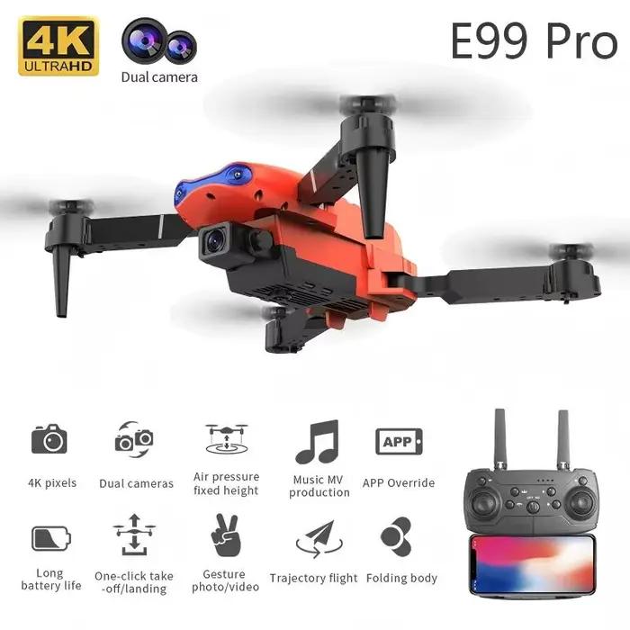 Drone E99 K3 Pro HD 4K avec caméra, mini-hélicoptère RC pliable pour tous les âges, occasions spéciales et captation de vues panoramiques