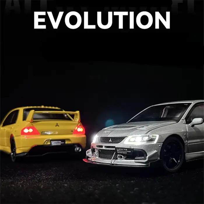 Modèle de voiture de sport en alliage 1:32 Lancer Evolution EVO IX 9, véhicules de course en métal moulé sous pression, modèle de voiture avec son et lumière, cadeaux