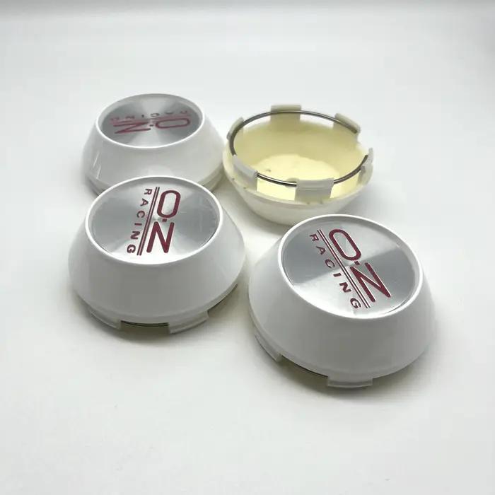 4 autocollants emblèmes O.Z OZ Racing 60mm 65mm 68mm 69mm pour enjoliveurs de roue de voiture, accessoires de moyeu de roue blancs