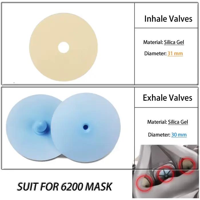 Valves d'extraction 6893 6889, 5 à 10 pièces, Gel de silice 6200, accessoires de masque de remplacement pour respirateur 6200/7502/6800