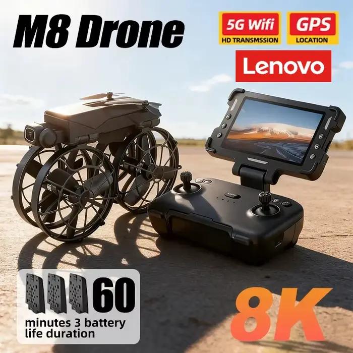 Drone Lenovo M8 4K professionnel avec double caméra et écran