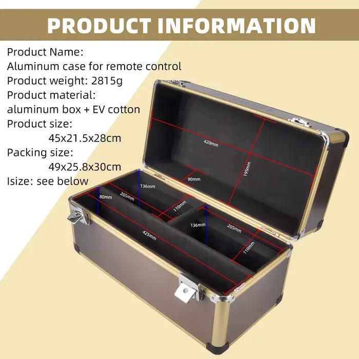 RC Drone Radio Remote Controller Aluminum Case Rainproof Dustproof Avoid Bumping Convenient for Travelling