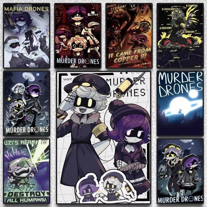 Affiche « Murder Drones » — Impression et affiche de haute qualité ; art mural haute définition adapté aux études et à la décoration intérieure.