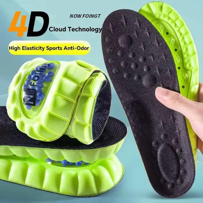 Semelles intérieures 4D Cloud pour chaussures de sport, coussin d'air en PU, absorption des chocs douce, dépistolet ant respirant, l'offre elles de course Orth4WD, 1 paire