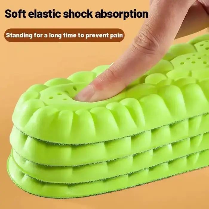 Semelles intérieures 4D Sport ultra-douces pour chaussures, coussinets d'absorption des chocs pour les pieds, soutien de la voûte plantaire, inserts orthopédiques pour baskets