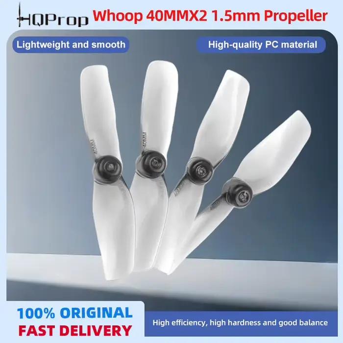 HQProp Micro Whoop 40MMX2 hélices en Poly carbonate gris 2CW + 2CCW arbre 1.5MM pour Drones