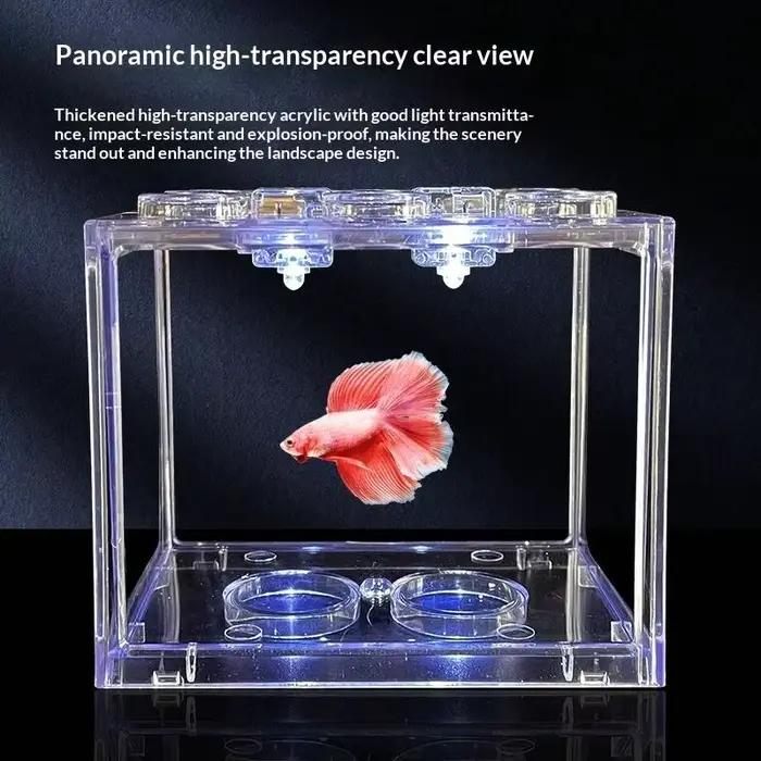 Nouvel aquarium mini en acrylique, boîte pour reptiles, aquarium cylindrique empilable, paysage aquatique, algues pour la décoration de la maison et du bureau