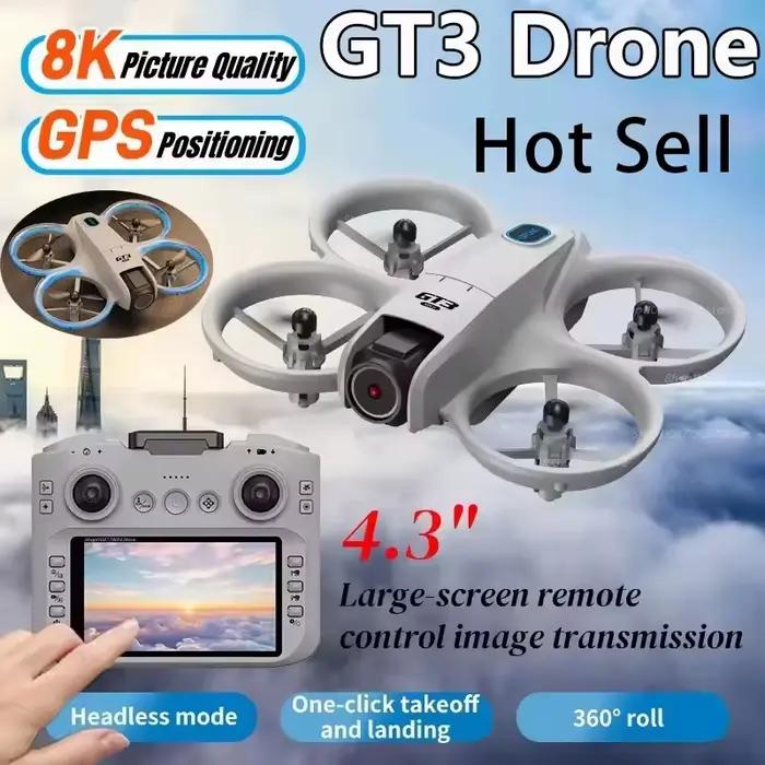 Drone Quadricoptère Jouet UAV GT3 Max Original avec Caméra Double HD pour Capturer des Moments Inoubliables en Haute Qualité Occasions Spéciales et Voyages
