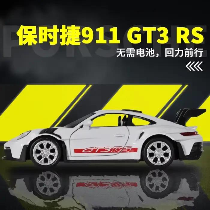 1:36 Porsche 911 992 GT3 RS modèle de voiture de course en alliage moulé sous pression en métal jouet modèle de voiture de sport haute Simulation Collection enfants cadeau