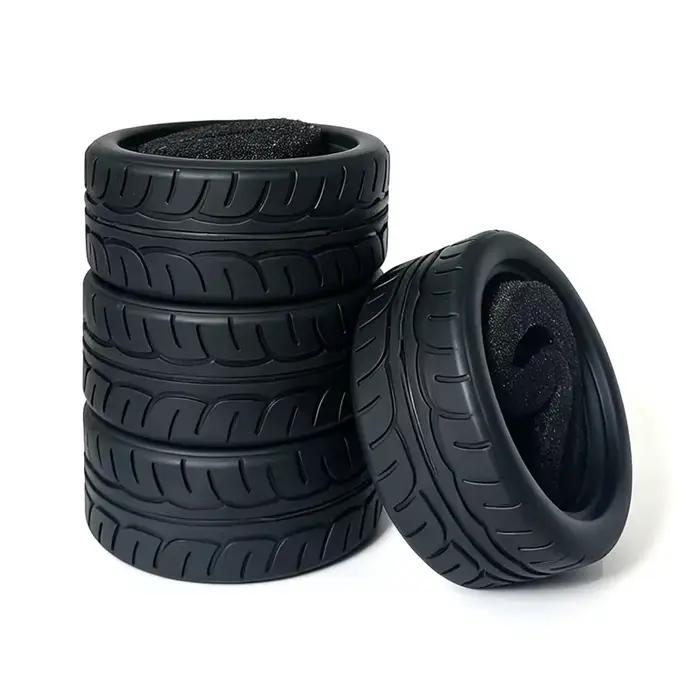 Pneus de course 1/10, pneus en caoutchouc de rallye 65MM pour voiture RC sur route Tamiya TT01 TT02 XV01 XV02 PTG-2 TA06 HSP HPI Kyosho, pièces de mise à niveau