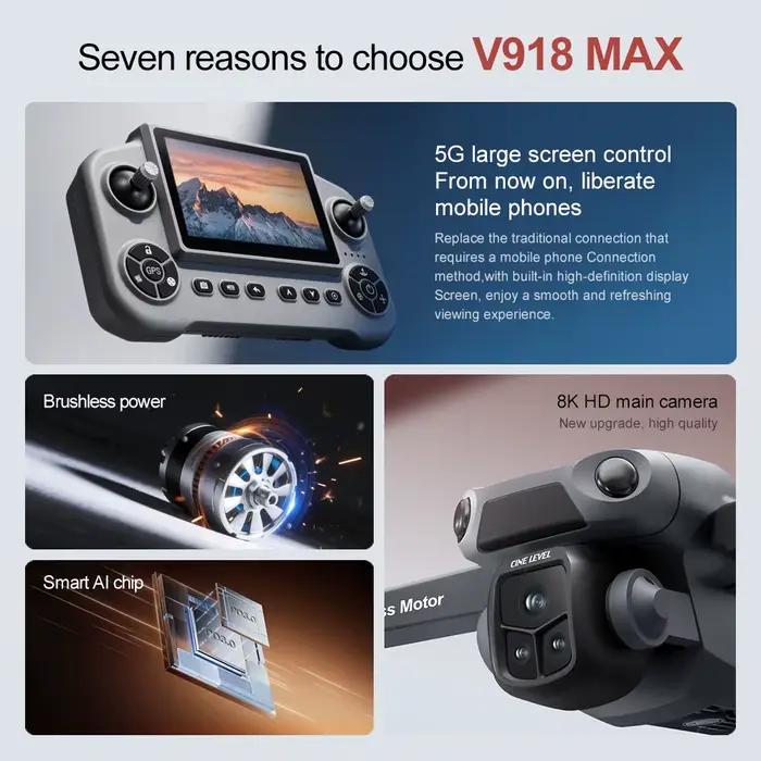 Drone GPS Lenovo V918 MAX 360 °