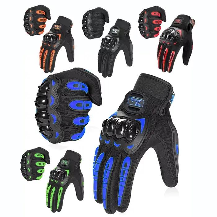 Gants de moto de course pour hommes, protection anti-chute, été, motocross, équipement de protection respirant, bleu, rouge, paume antidérapante 