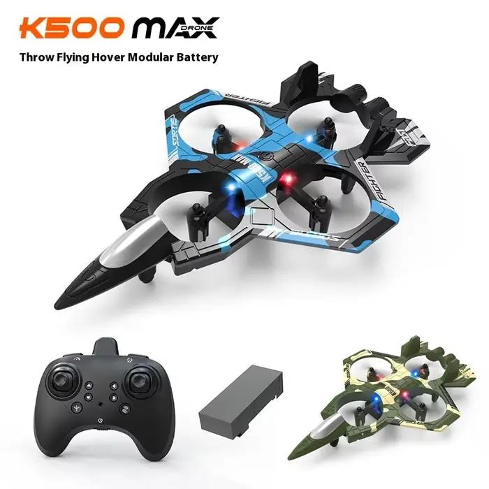 K500max Fighter Jet Quadcopter Drone roulant cascadeur lumières avion Rc pas de caméra qui peut voler