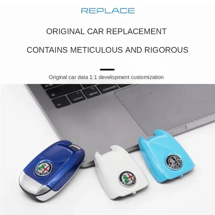 Housse de clé de voiture, étui de remplacement pour clé Alfa Romeo Giulia Stelvio Tonale, style fibre de carbone