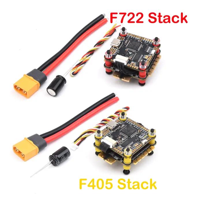 Contrôleur de vol F405 V2 Betaflight F4 / F722 F7 60A 3-6S 4-en-1 BLheli_S DSHOT300/600 ESC Stack pour drone de course FPV RC