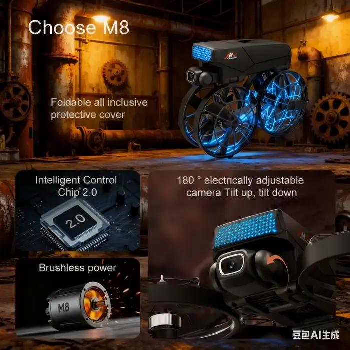 Drone Lenovo M8 8K Aérien HD Double Caméra Évitement Intelligent des Obstacles Moteur Sans Balais 5G WIFI GPS Contrôle par Écran Drone RC pour Occasions Spéciales Capturer des Images Professionnelles
