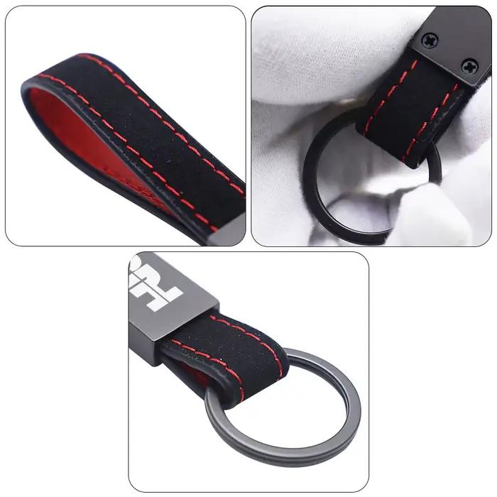 Porte-clés de moto en cuir pour honda HRC, accessoires de voiture
