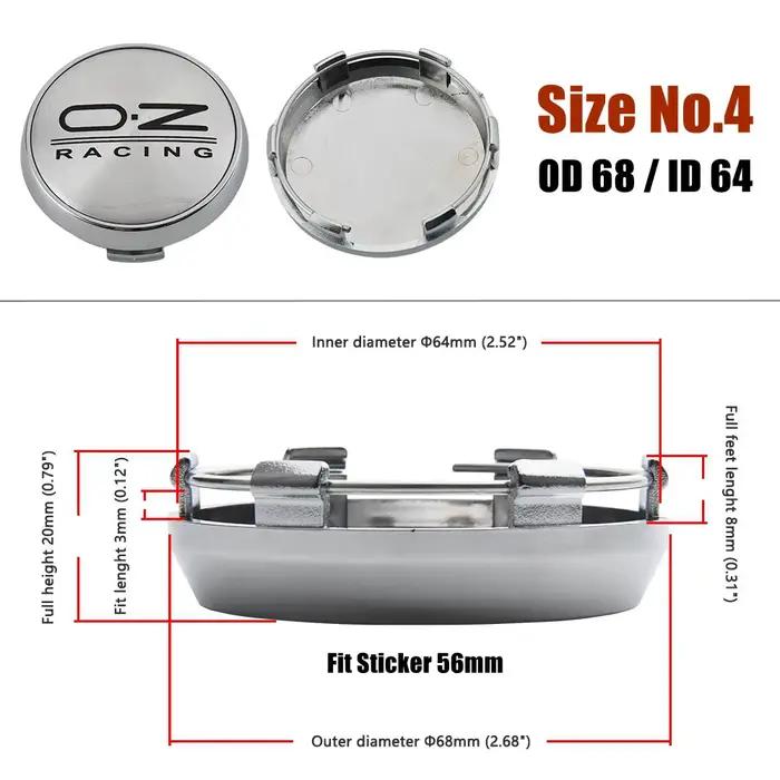 Lot 4 65MM/66MM/68MM Capuchons Jante Centre De Roue Caches Moyeu Enjoliveurs Tapacubos OZ Autocollants Pour Voiture