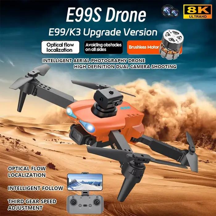 E99 K3 Pro Drone amélioré HD 8k Double caméra Mode de maintien élevé pliable RC WIFI FPV photographie aérienne quadrirotor jouets hélicoptère