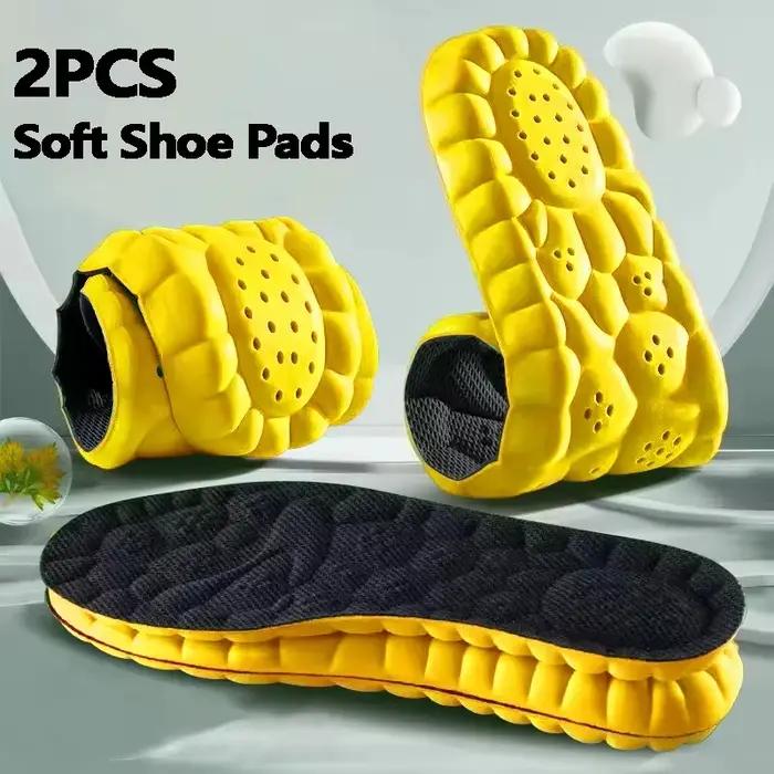 Semelles intérieures de sport pour chaussures, technologie Cloud 4D, semelle en PU, coussin d'absorption des chocs doux et respirant, semelles orthopédiques de course