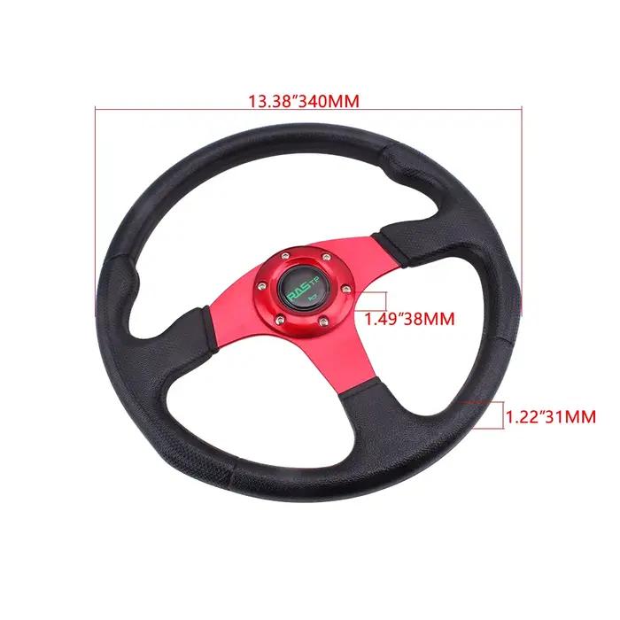 RASTP-Car dehors Volant Racing Type Haute Qualité Universel 14 pouces 340MM Aluminium + PU RS-STW017-TP
