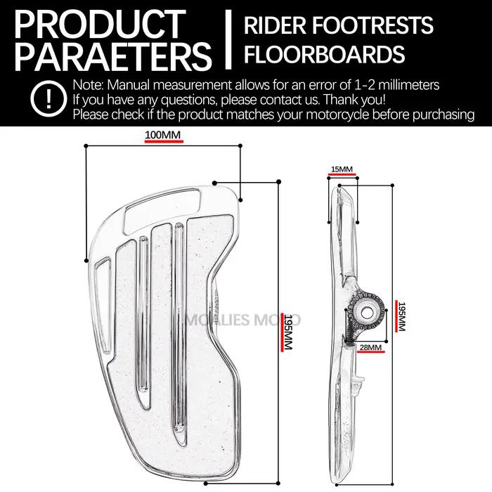 Repose-pieds avant larges pour Harley Softail Street Bob Fat Bob Breakout FXBB FXLR FXBR FXFB FXST FLSB 2018-2025